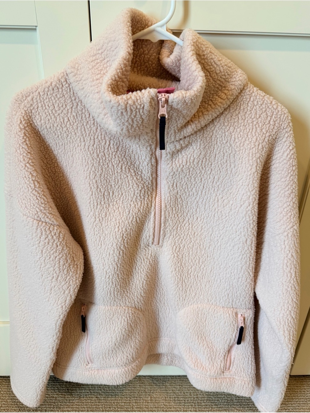 J. Crew Women's Sherpa Half-Zip Pullover - Pale Pink